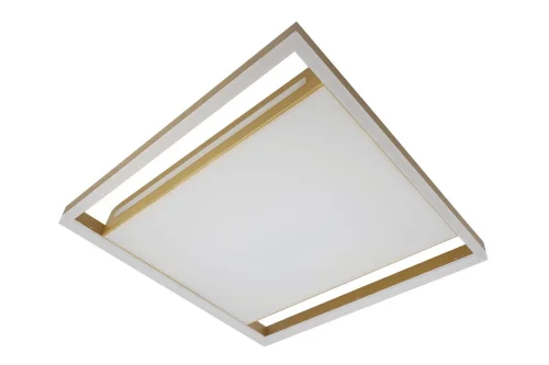 Люстра потолочная с пультом LED LAMPS 81307 Natali Kovaltseva золотая на 1 лампу, основание золотое в стиле хай-тек с пультом квадраты фото 6